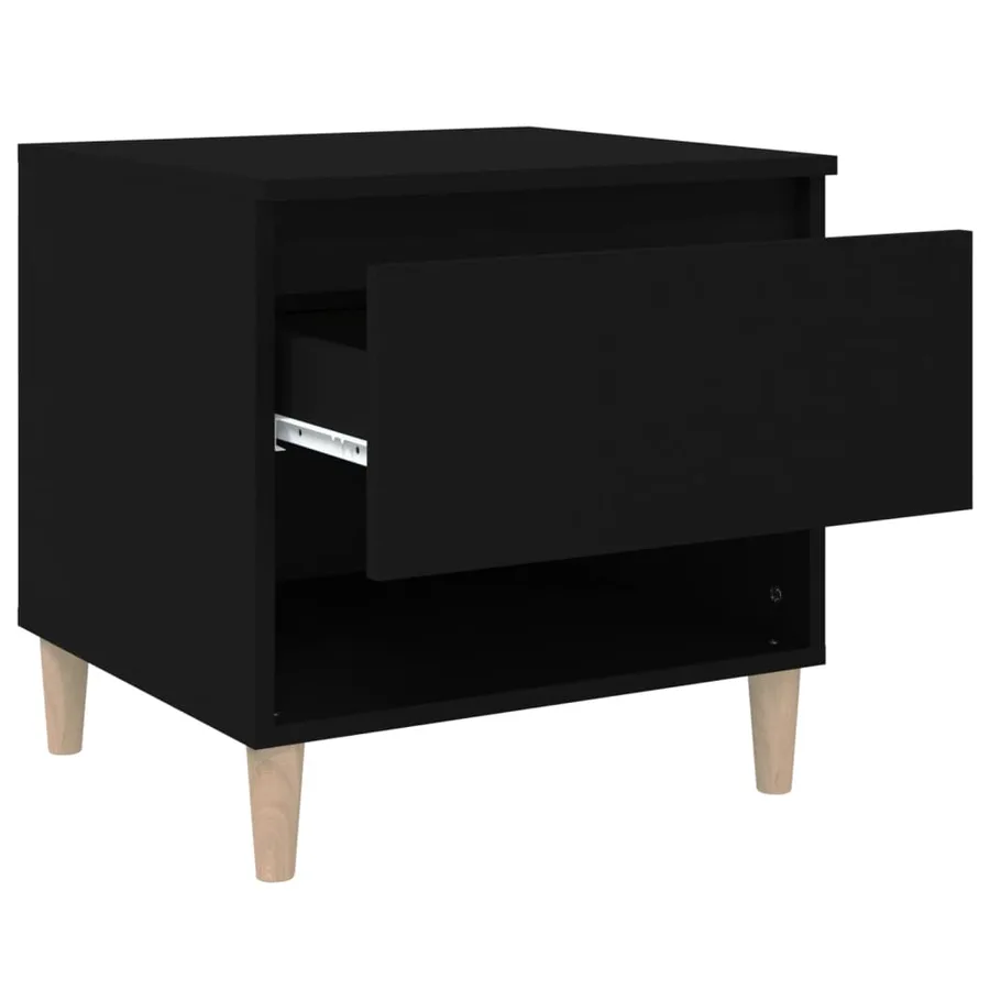 Table de chevet Noir 50x46x50 cm Bois d’ingénierie - 7