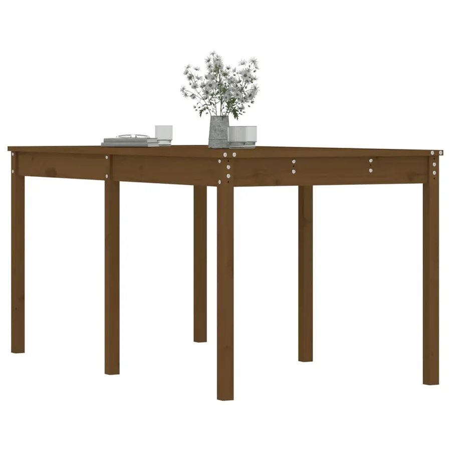 Table de jardin marron miel 159,5x82,5x76 cm bois massif de pin - 4