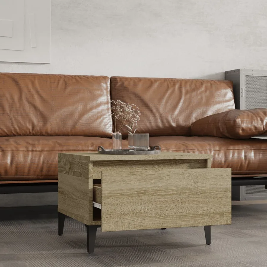 Table d'appoint Chêne sonoma 50x46x35 cm Bois d'ingénierie - 3