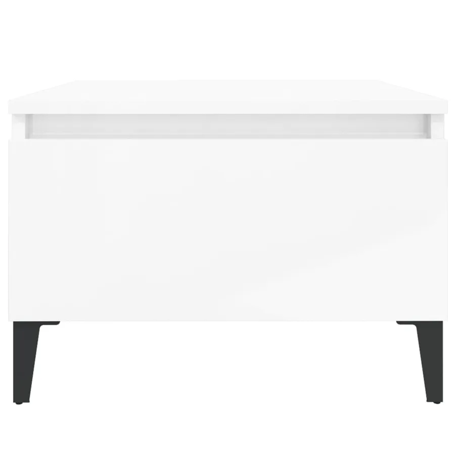 Table d'appoint Blanc brillant 50x46x35 cm Bois d'ingénierie - 6