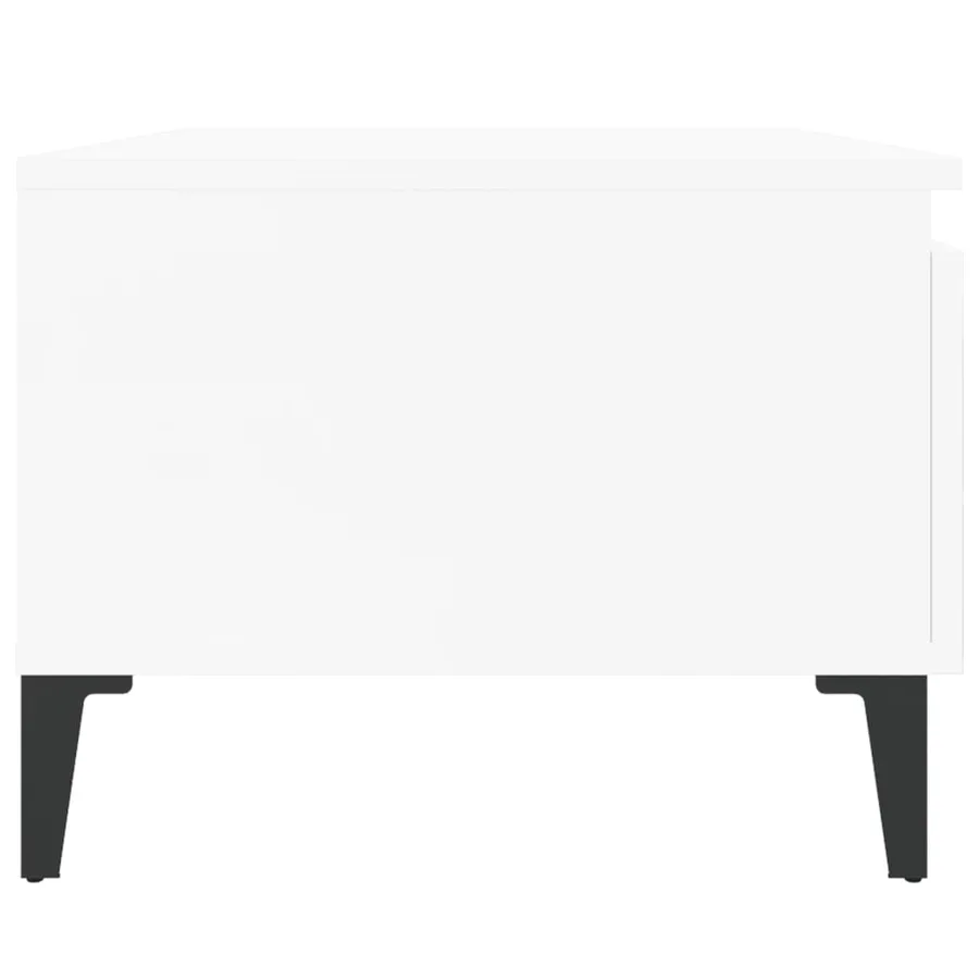 Table d'appoint Blanc brillant 50x46x35 cm Bois d'ingénierie - 8