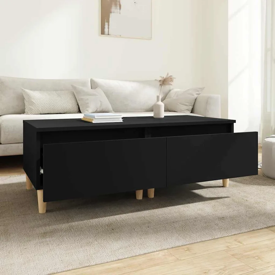 Tables d'appoint 2 pcs Noir 50x46x35 cm Bois d'ingénierie - 3