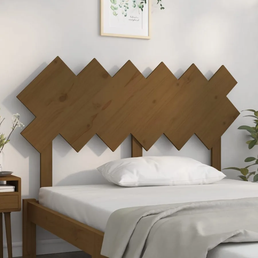 Tête de lit Marron miel 132x3x81 cm Bois massif de pin - 3