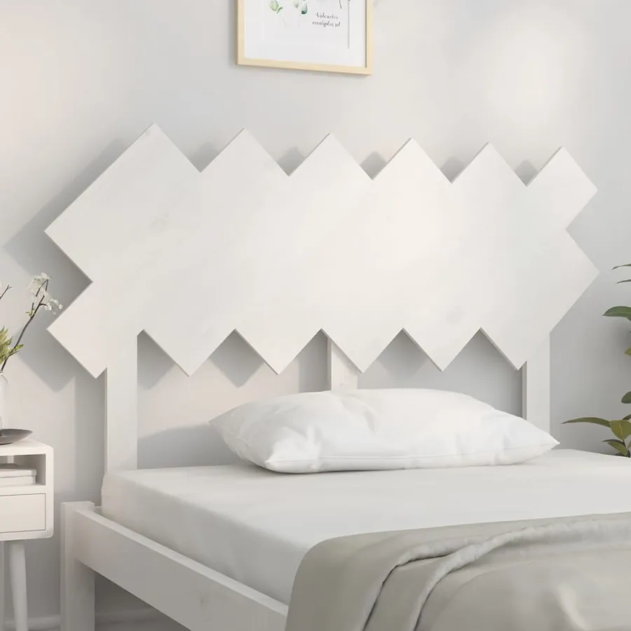 Tête de lit Blanc 122,5x3x80,5 cm Bois massif de pin - 3