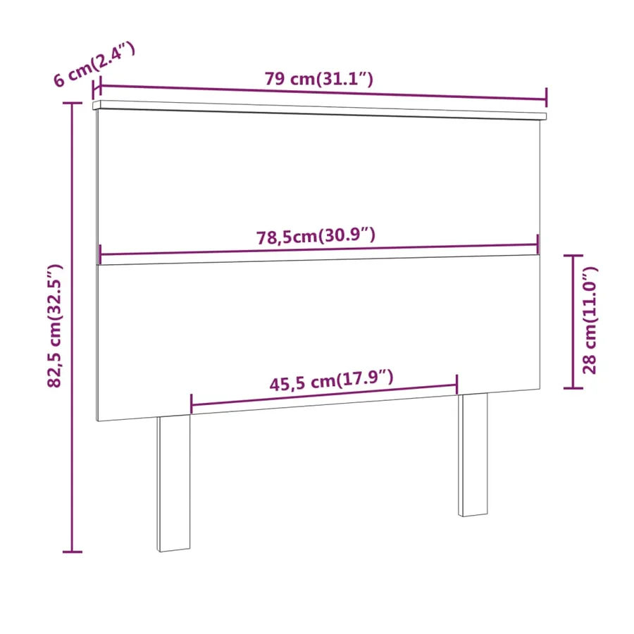 Tête de lit Marron miel 79x6x82,5 cm Bois massif de pin - 6