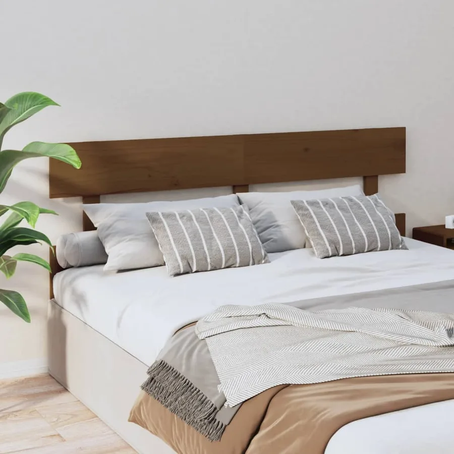 Tête de lit Marron miel 154x3x81 cm Bois massif de pin - 4
