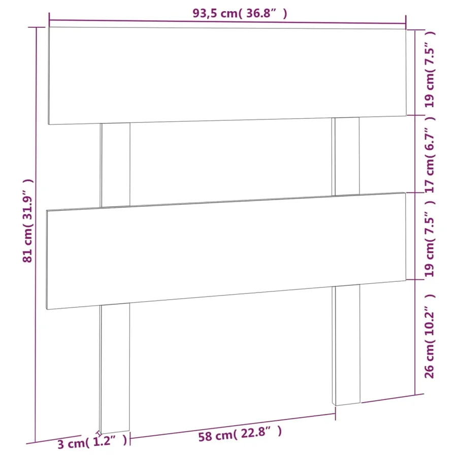 Tête de lit 93,5x3x81 cm Bois massif de pin - 6