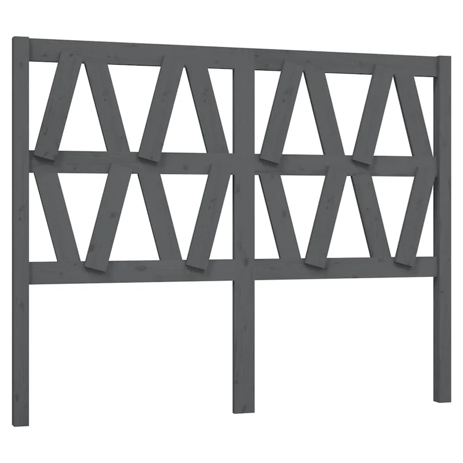 Tête de lit Gris 146x4x100 cm Bois massif de pin - 2