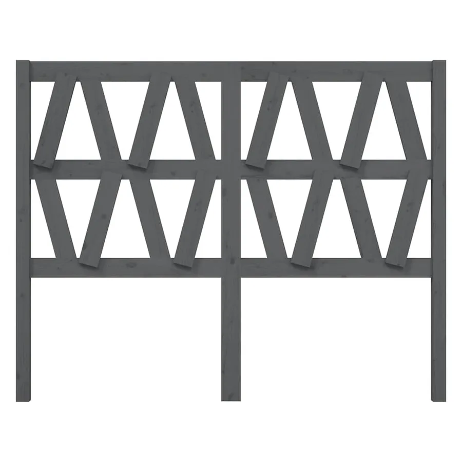 Tête de lit Gris 146x4x100 cm Bois massif de pin - 3