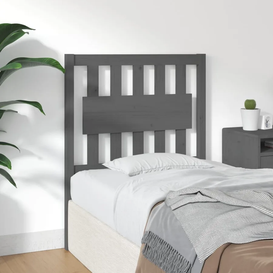 Tête de lit Gris 80,5x4x100 cm Bois massif de pin - 4