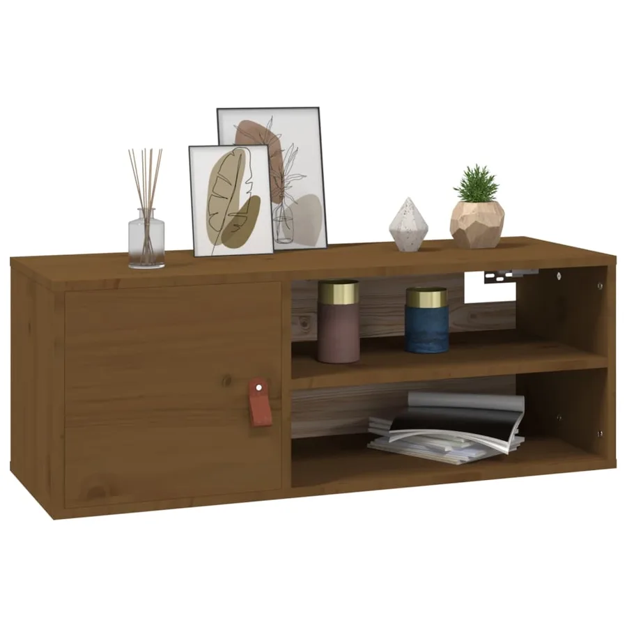 Armoires murales 2 pcs Marron miel 80x30x30 cm Bois Pin massif - 4