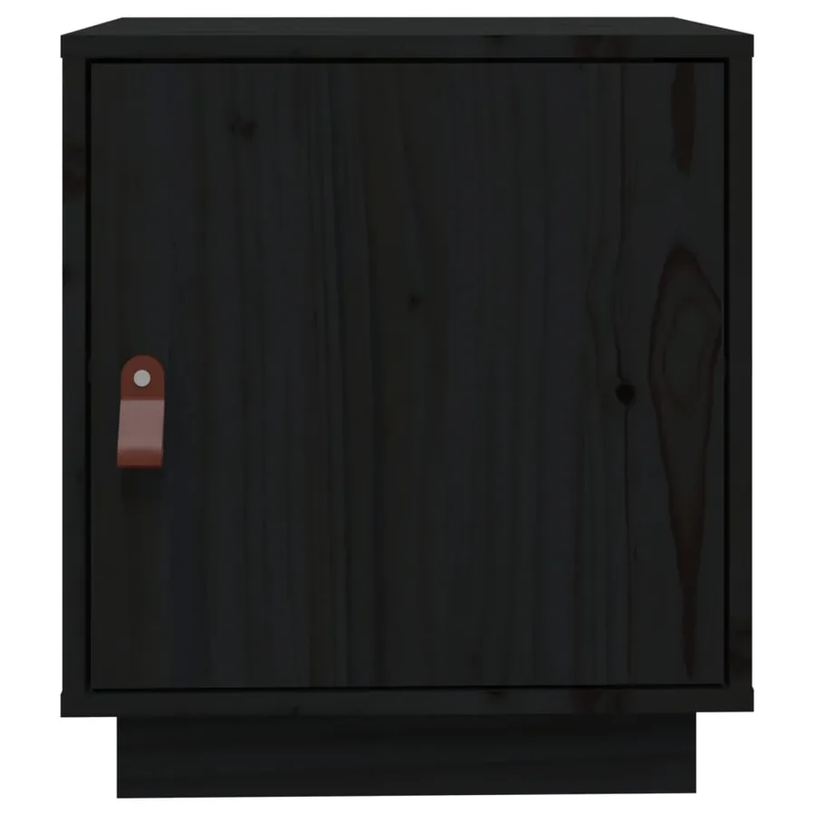Table de chevet Noir 40x34x45 cm Bois de pin massif - 6