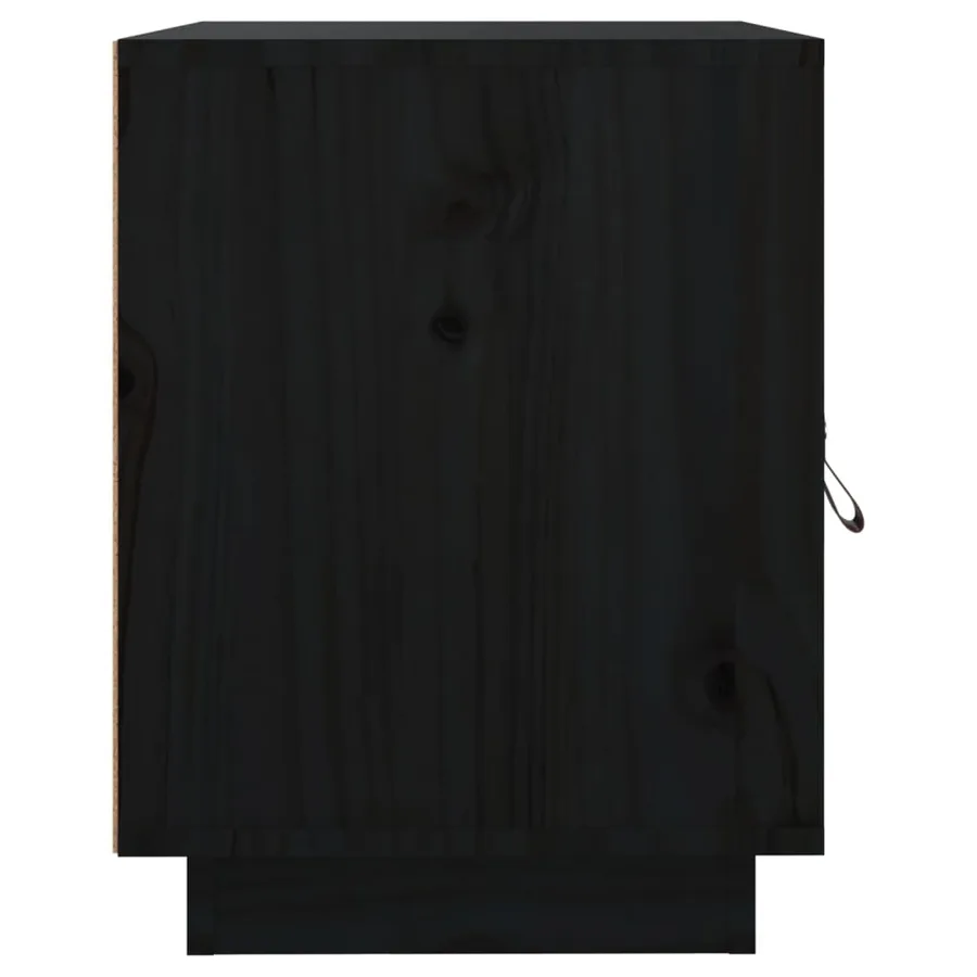 Table de chevet Noir 40x34x45 cm Bois de pin massif - 8