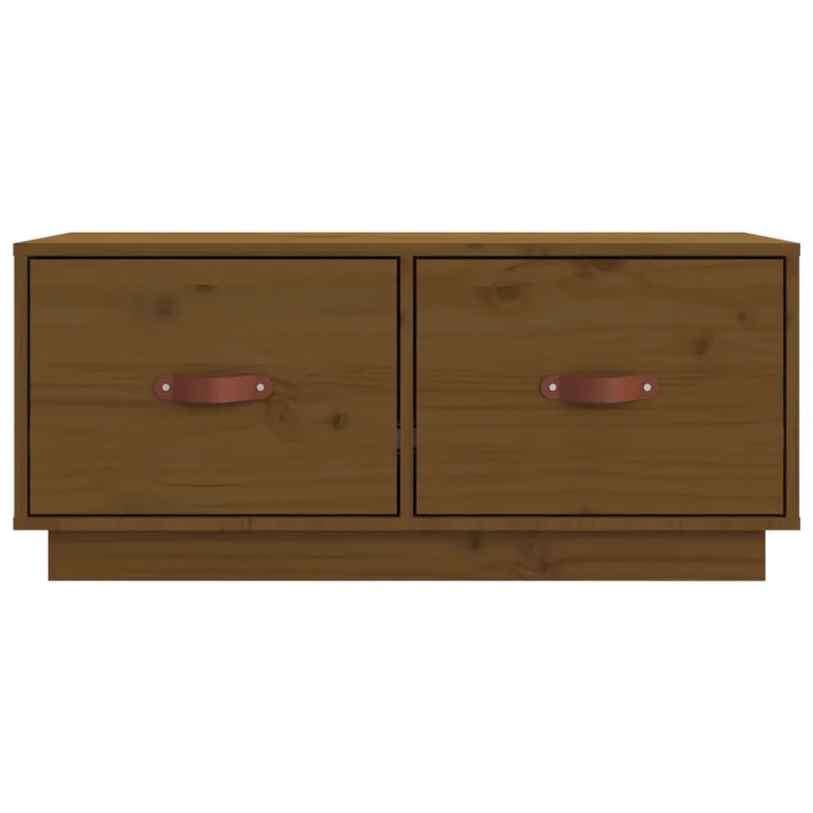 Meuble TV Marron miel 80x34x35 cm Bois de pin massif - 7