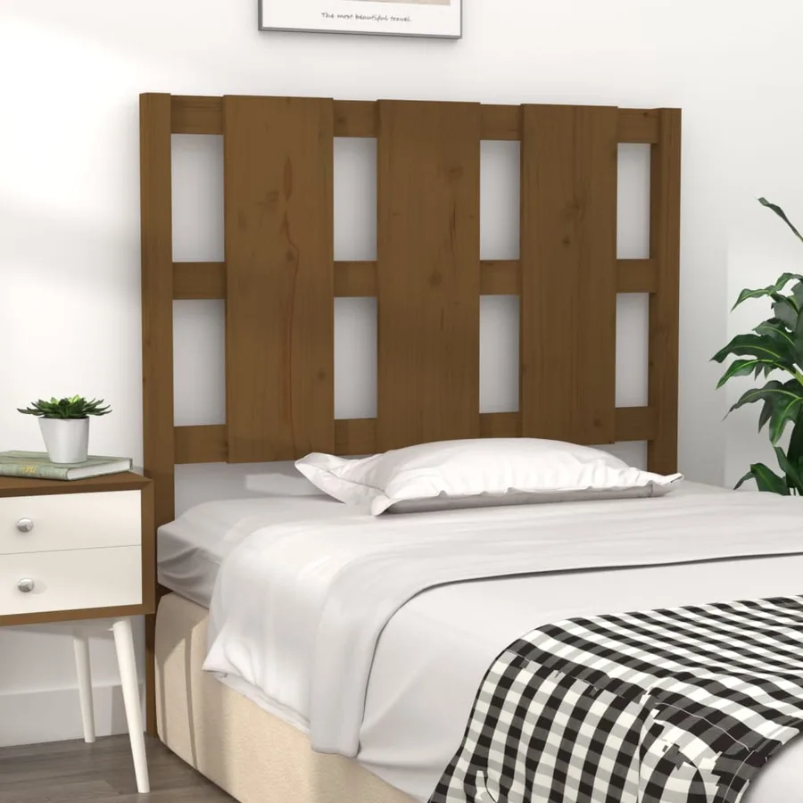 Tête de lit Marron miel 105,5x4x100 cm Bois massif de pin - 3
