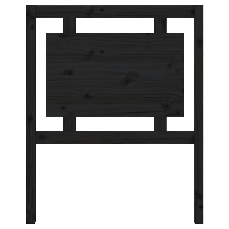 Tête de lit Noir 80,5x4x100 cm Bois massif de pin - 4