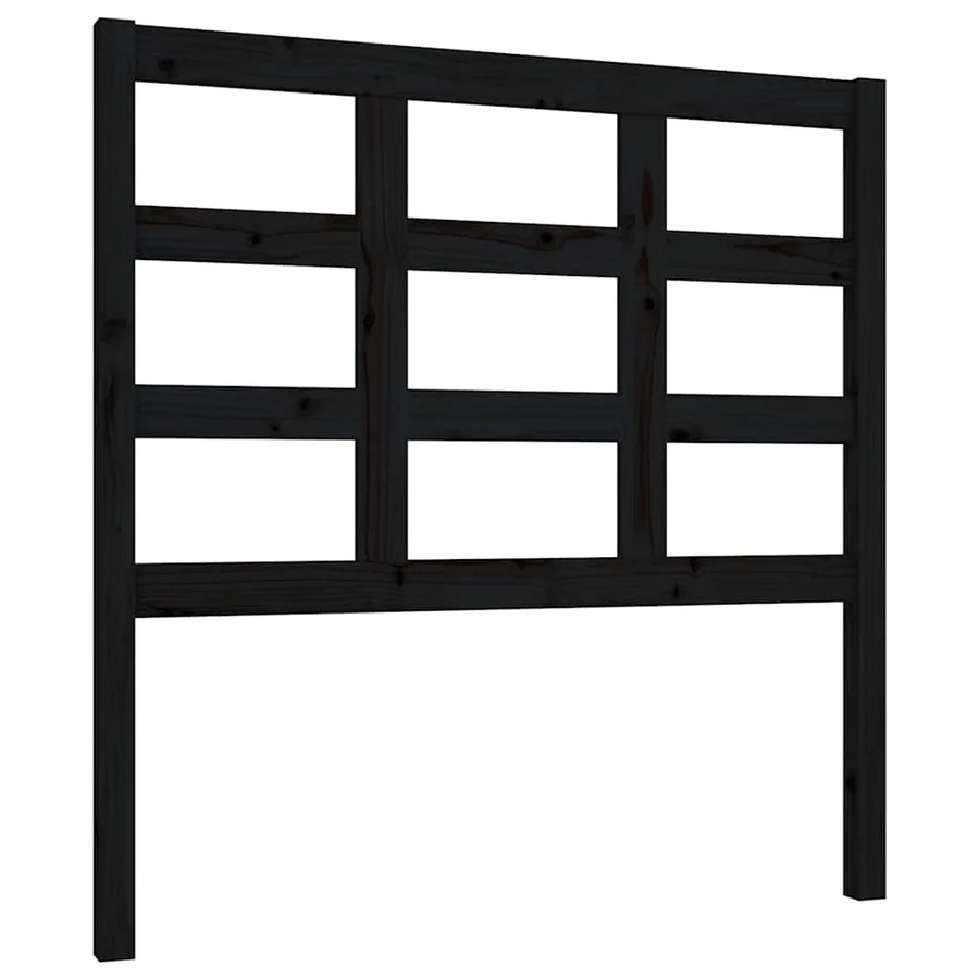 Tête de lit Noir 95,5x4x100 cm Bois massif de pin - 2