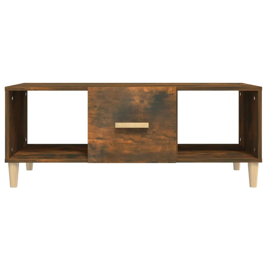 Table basse chêne fumé 102x50x40 cm bois d'ingénierie - 3