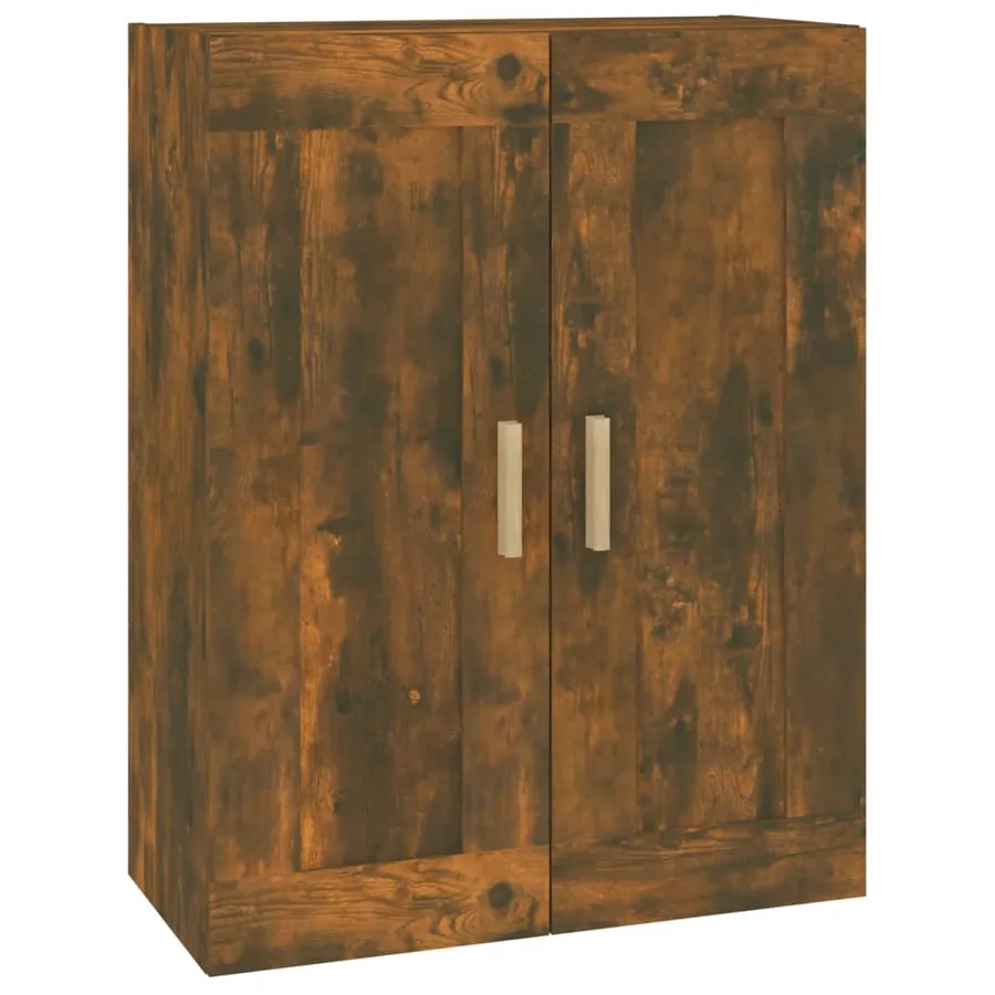 Armoire murale chêne fumé 69,5x32,5x90 cm bois d'ingénierie - 2
