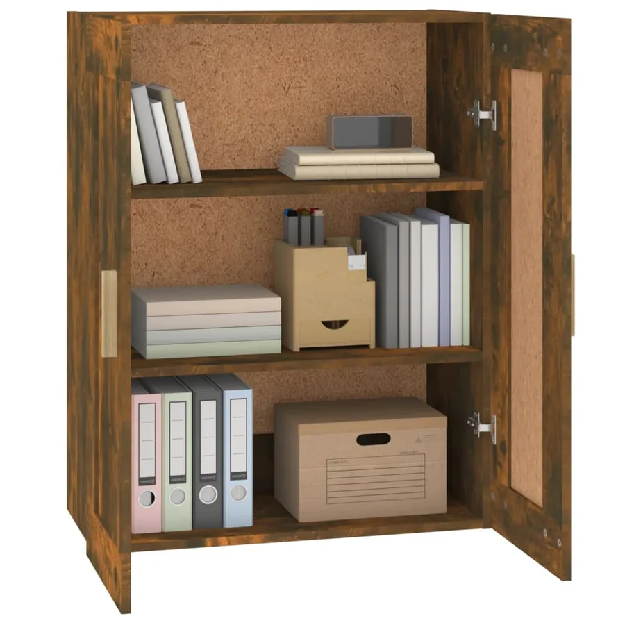 Armoire murale chêne fumé 69,5x32,5x90 cm bois d'ingénierie - 4