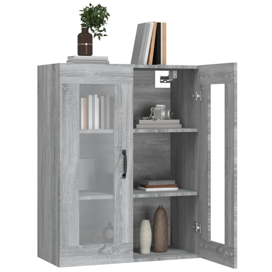 Armoire murale suspendue Sonoma gris 69,5x34x90 cm - 7