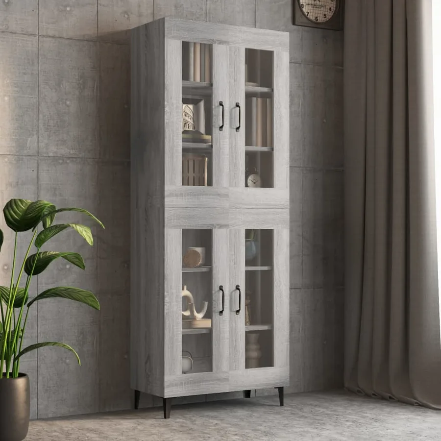 Armoire murale suspendue Sonoma gris 69,5x34x90 cm - 8