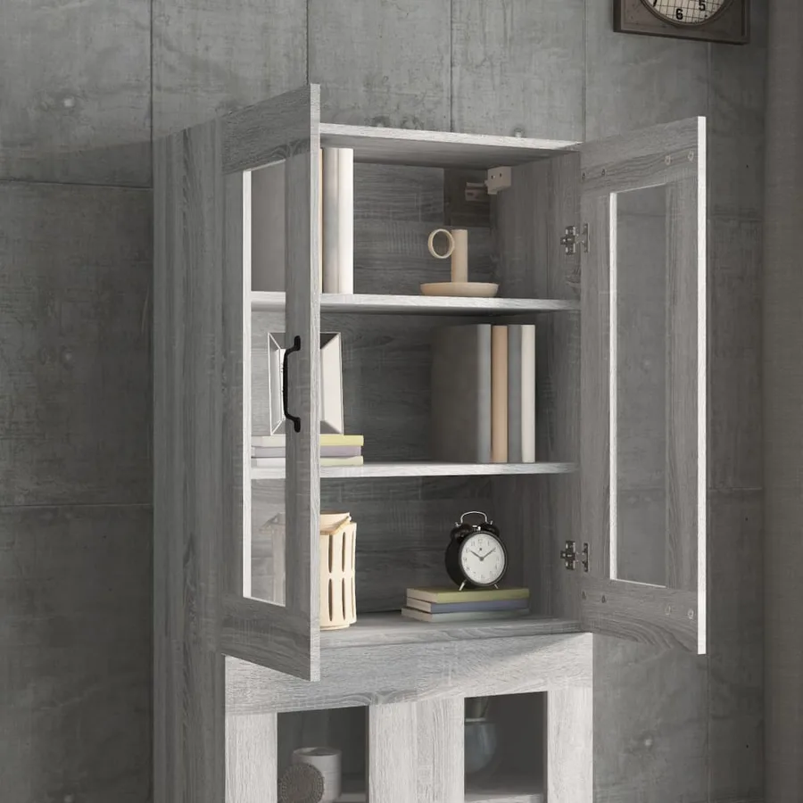 Armoire murale suspendue Sonoma gris 69,5x34x90 cm - 9