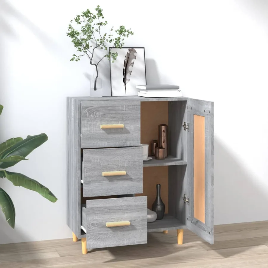 Buffet Sonoma gris 69,5x34x90 cm Bois d'ingénierie - 3