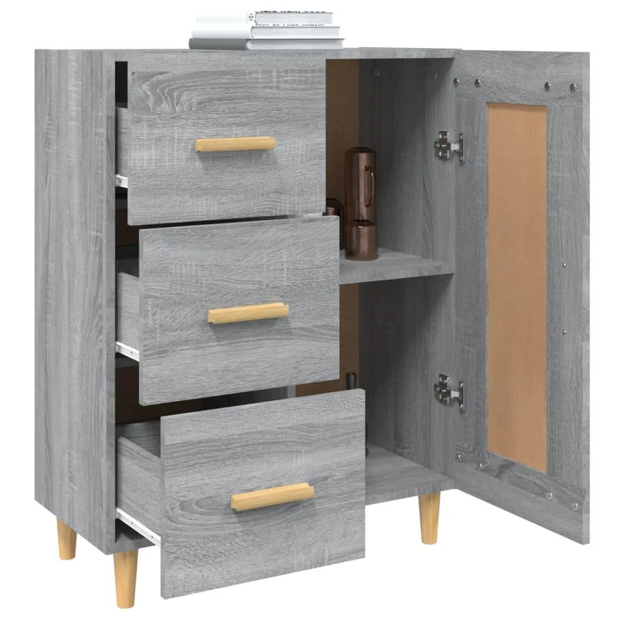 Buffet Sonoma gris 69,5x34x90 cm Bois d'ingénierie - 5
