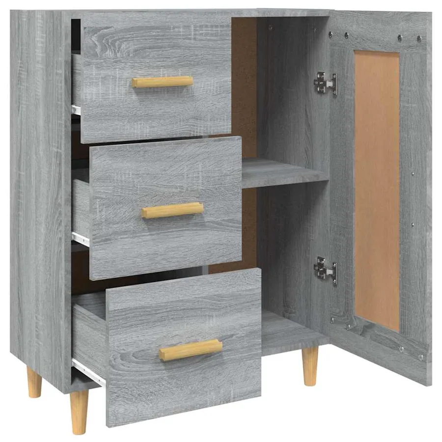 Buffet Sonoma gris 69,5x34x90 cm Bois d'ingénierie - 6