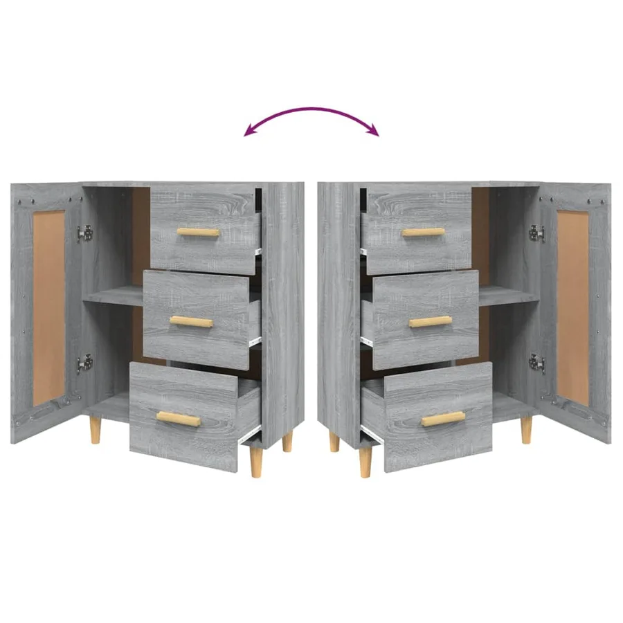 Buffet Sonoma gris 69,5x34x90 cm Bois d'ingénierie - 9