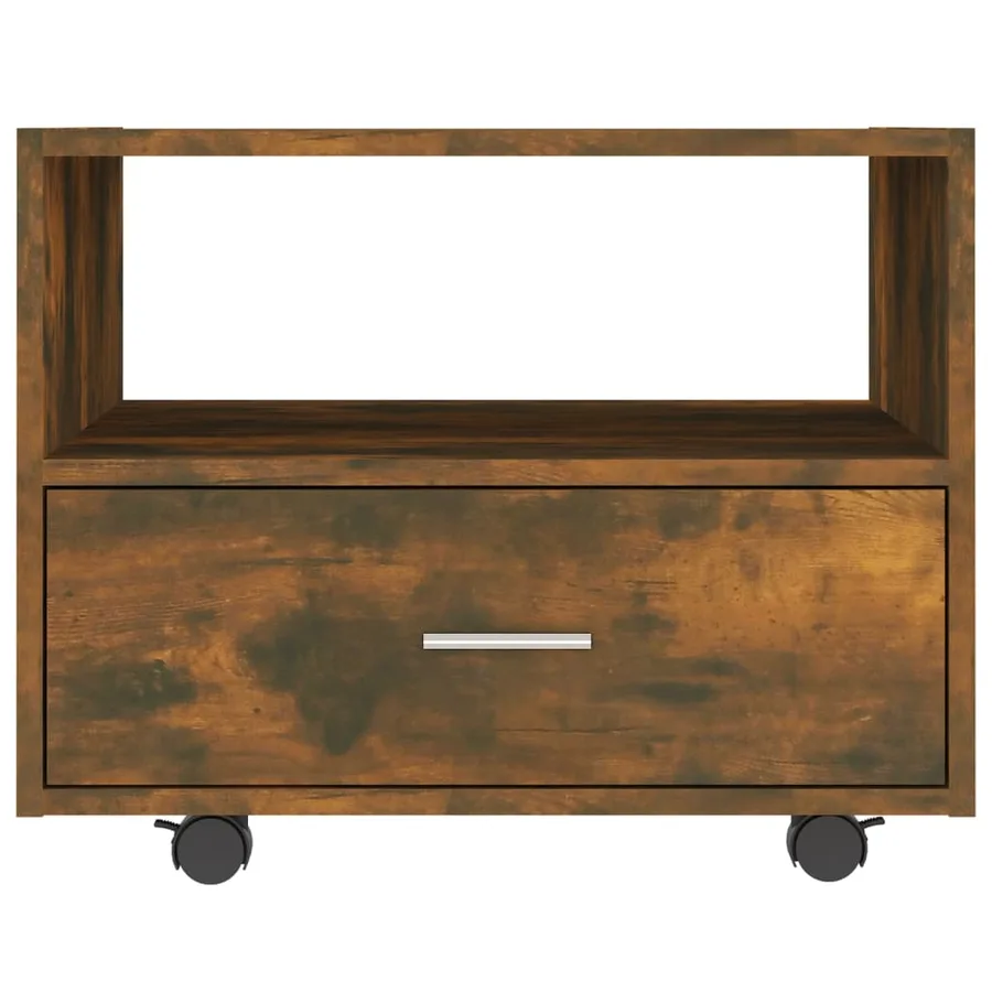 Table basse chêne fumé 55x55x40 cm bois d'ingénierie - 5
