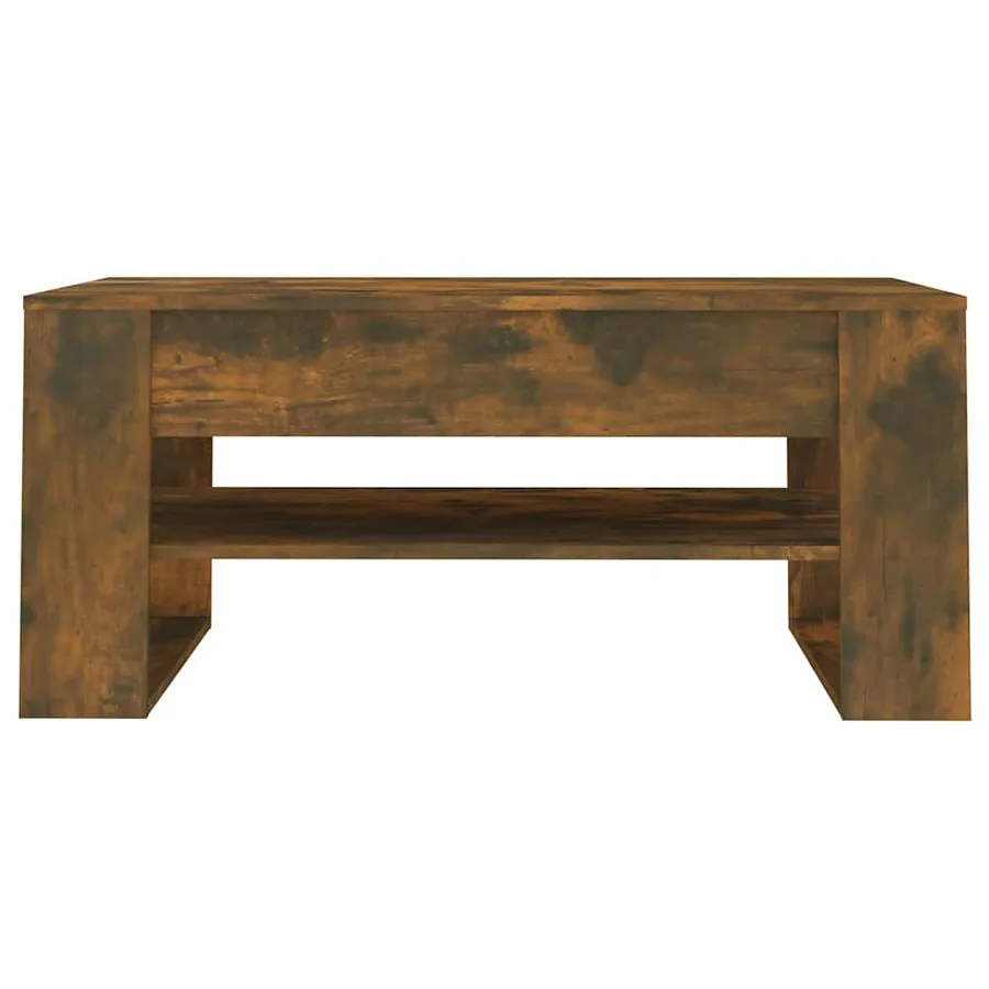 Table basse chêne fumé 102x55x45 cm bois d'ingénierie - 3