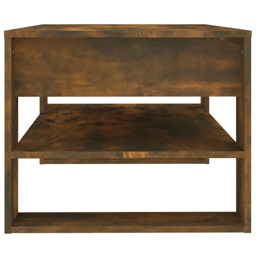 Table basse chêne fumé 102x55x45 cm bois d'ingénierie - 4