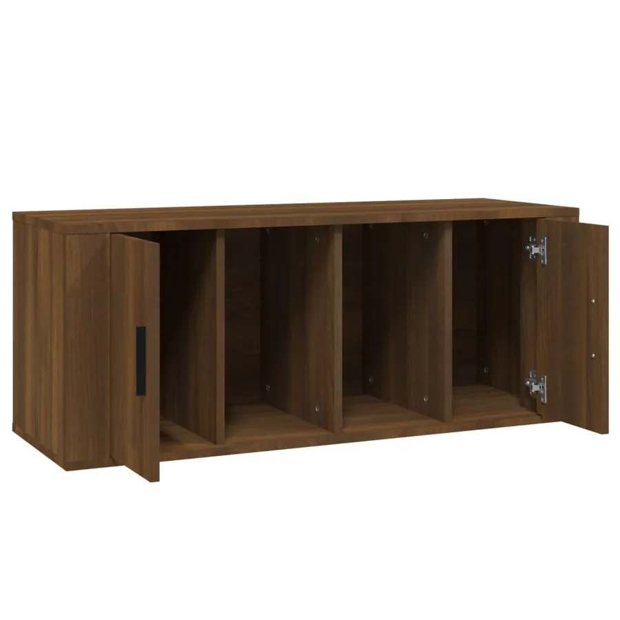Meuble TV Chêne marron 100x35x40 cm Bois d'ingénierie - 7
