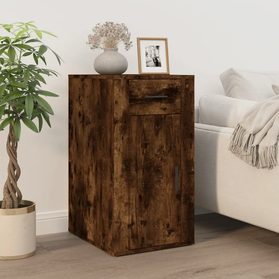 Armoire de bureau Chêne fumé 40x49x75 cm Bois d'ingénierie
