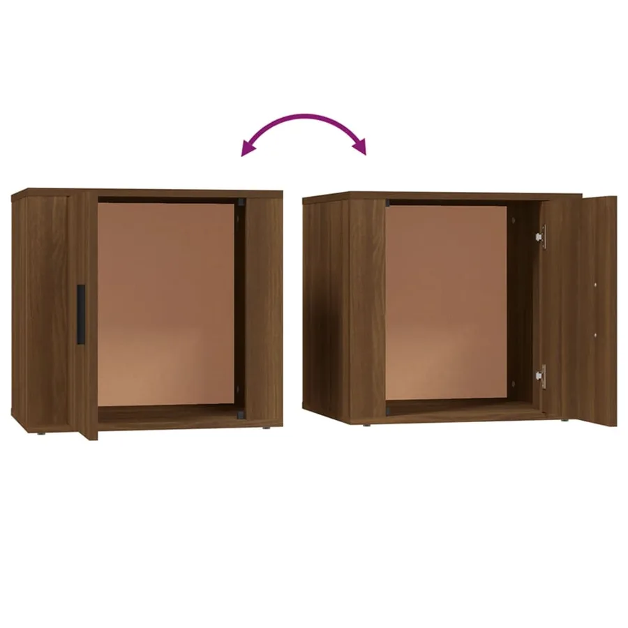 Tables de chevet 2 pcs Chêne marron 50x39x47 cm - 9