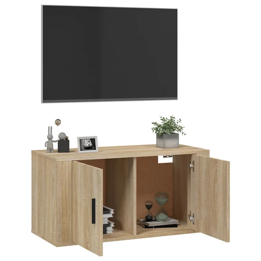 Meuble TV mural Chêne Sonoma 80x34,5x40 cm - 9