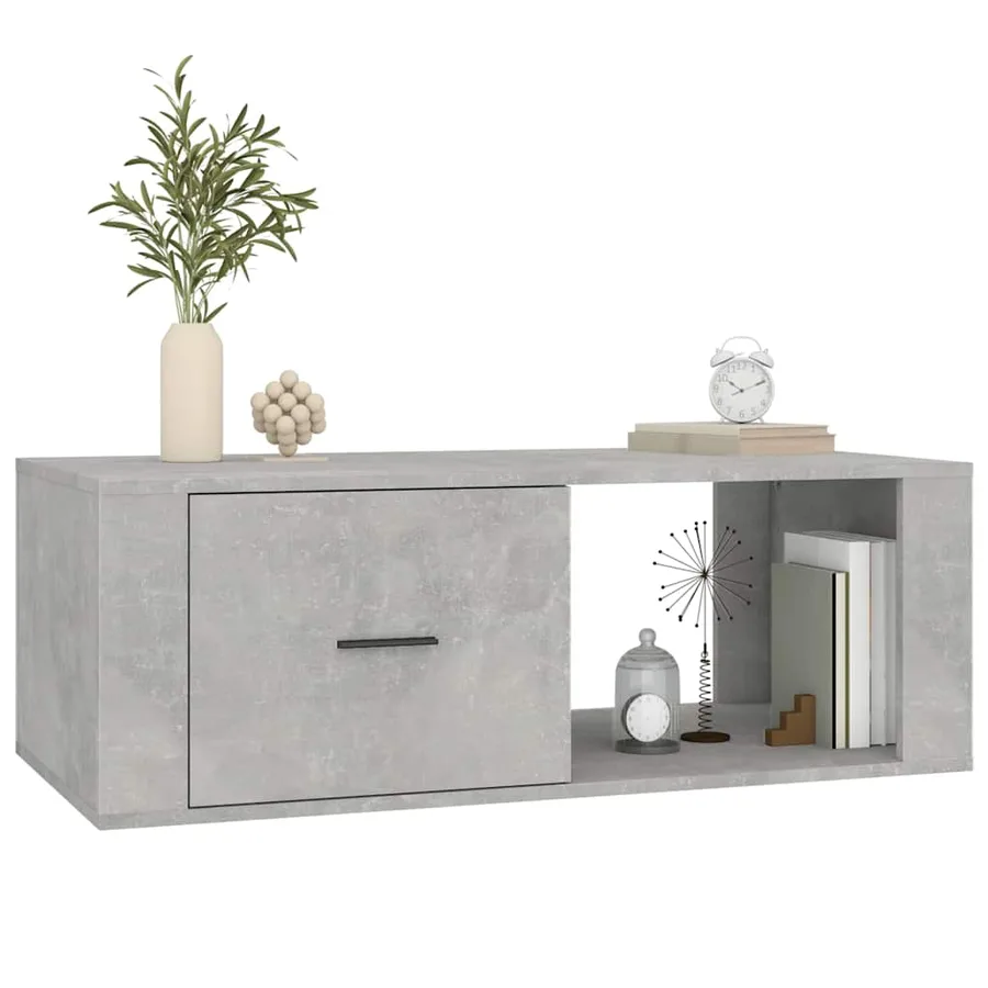 Table basse Gris béton 100x50,5x35 cm Bois d'ingénierie - 4