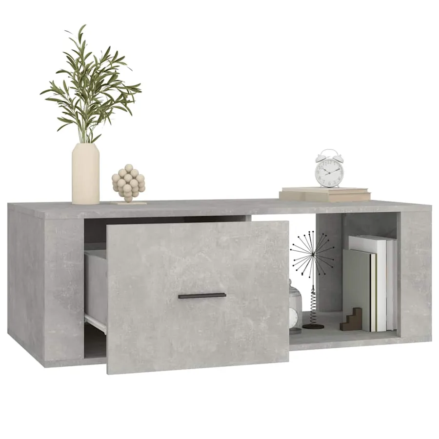Table basse Gris béton 100x50,5x35 cm Bois d'ingénierie - 5