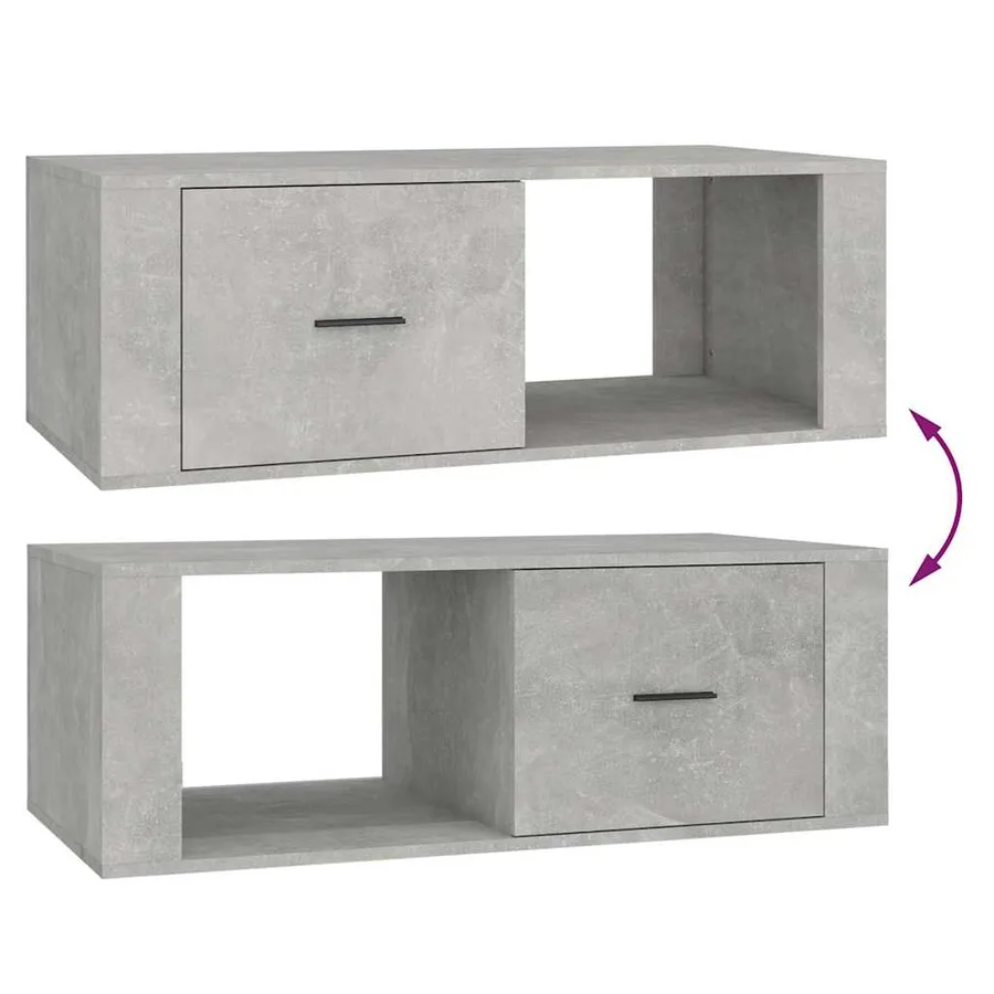 Table basse Gris béton 100x50,5x35 cm Bois d'ingénierie - 9