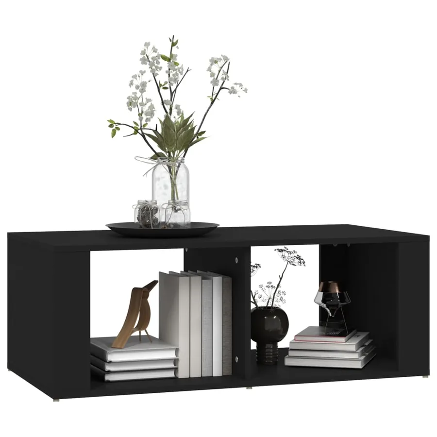 Table basse Noir 100x50x36 cm Bois d'ingénierie - 4