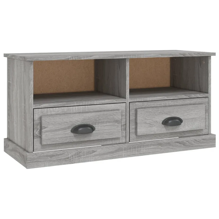 Meuble TV sonoma gris 93x35,5x45 cm bois d'ingénierie - 2