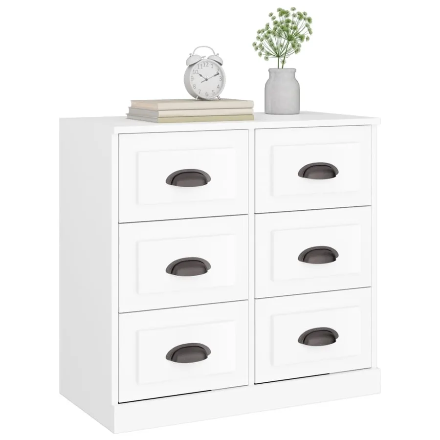 Buffet blanc 70x35,5x67,5 cm bois d'ingénierie - 4