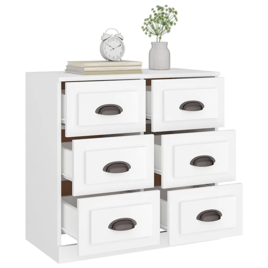 Buffet blanc 70x35,5x67,5 cm bois d'ingénierie - 5