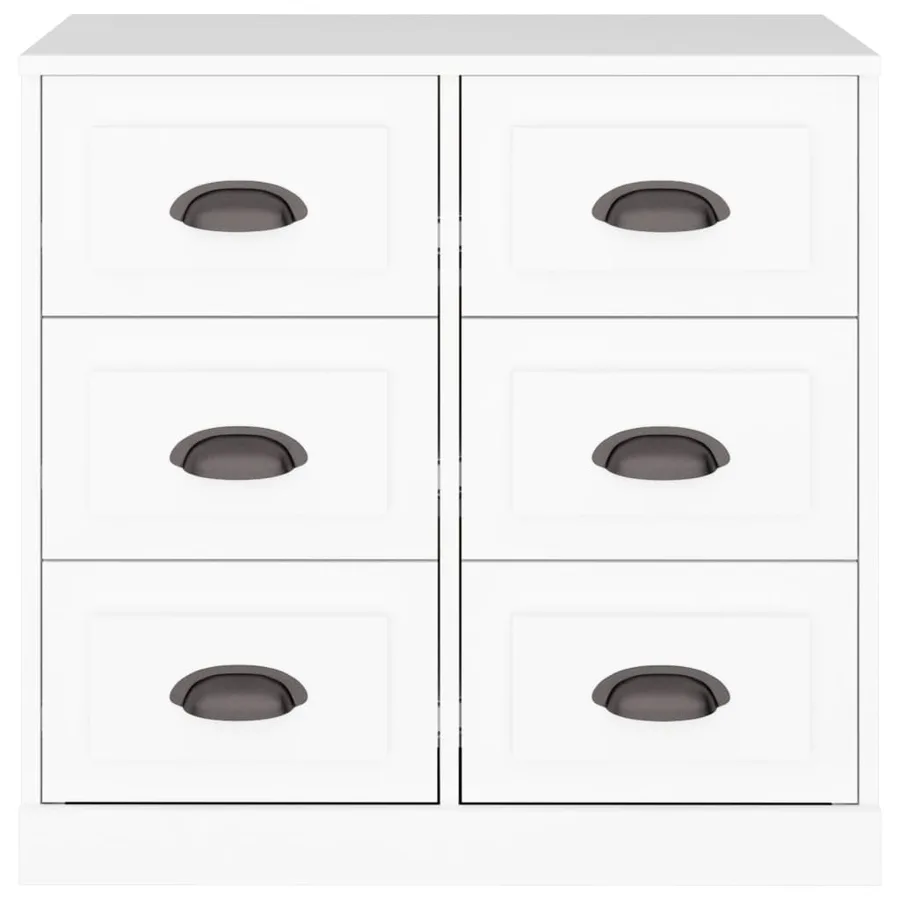 Buffet blanc 70x35,5x67,5 cm bois d'ingénierie - 6