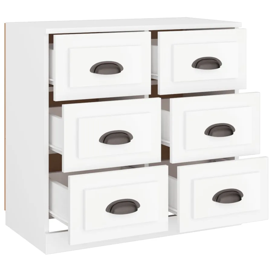 Buffet blanc 70x35,5x67,5 cm bois d'ingénierie - 8