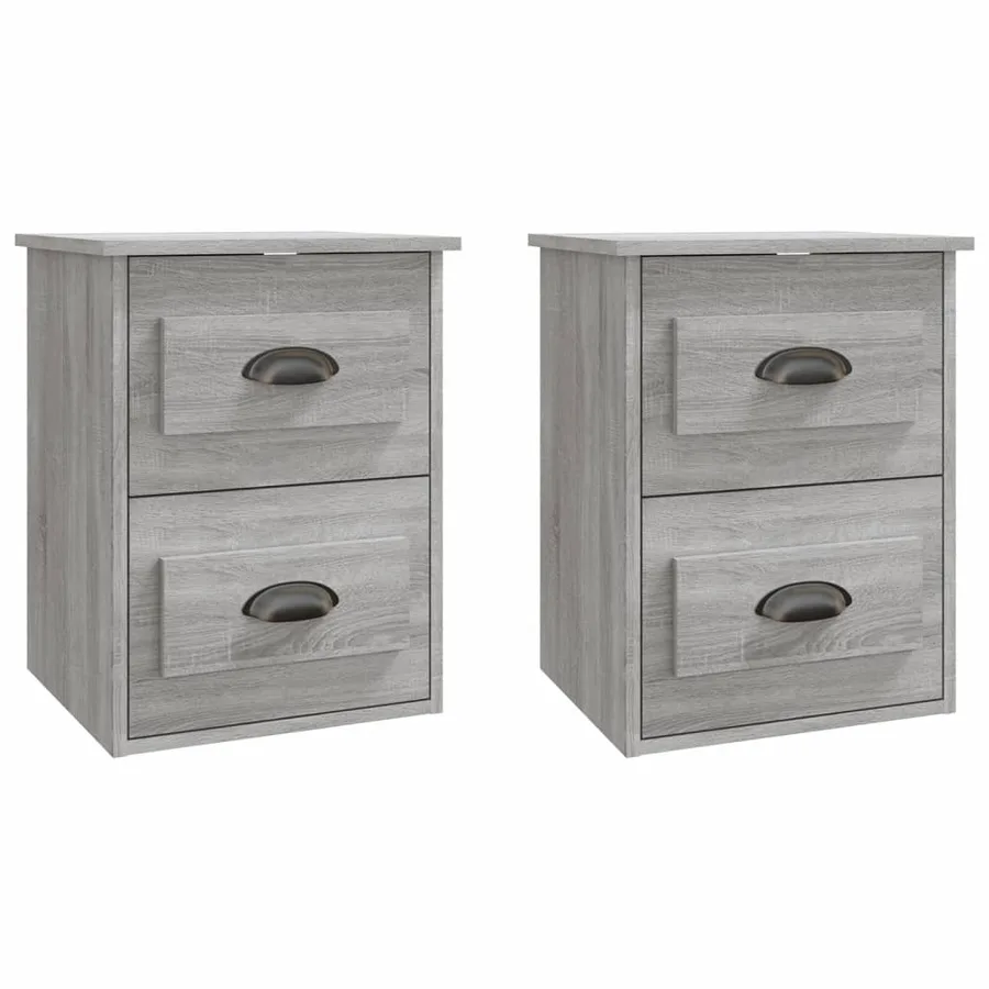 Tables de chevet murales 2 pcs sonoma gris 41,5x36x53 cm - 2