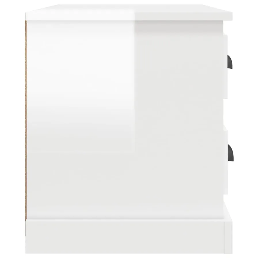 Table de chevet blanc brillant 60x39x45 cm - 8