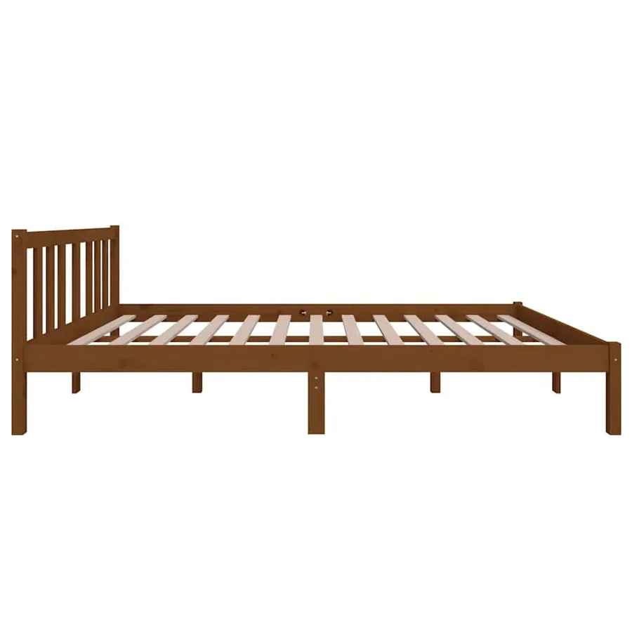 Cadre de lit sans matelas marron miel bois massif 120x200 cm - 5